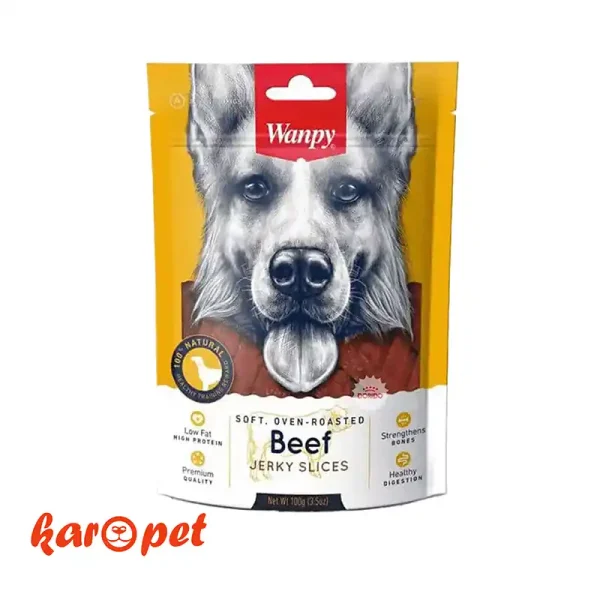 تشویقی سگ ونپی با طعم گوشت گوزن Wanpy Venison Jerky