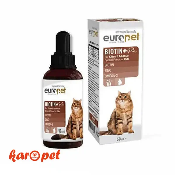 قطره بیوتین گربه یوروپت Europet ‌‌Biotin Plus Drop